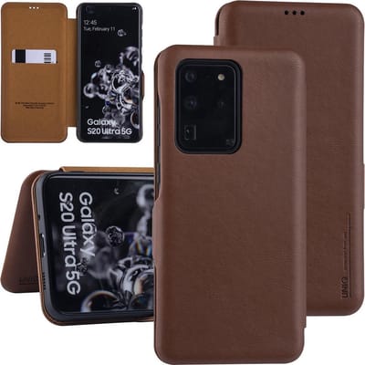 UNIQ Accessory Samsung Galaxy S20 Ultra Book Case hoesje - Bruin
