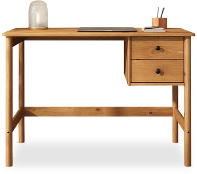 Bureau MARLO met 2 lades van massief hout – eikenkleurig
