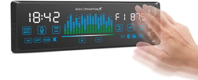 Autoradio Bluetooth 1 DIN - 4x50W - USB, AUX, MP3 - Handsfree bellen - Touch & gebarenbediening - Afstandsbediening - PhantomX [39752]