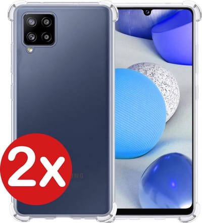 Hoesje - 2 Stuks - Geschikt voor Samsung Galaxy A42 - Sterk & Shockproof - Back Cover - Siliconen Case - Telefoon Hoes Shock Proof - Telefoonhoes - Transparant