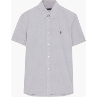 French Connection Oxford Ss Stone/marine Maat: XS | Zakelijke Overhemden Outlet | Heren | Grijs