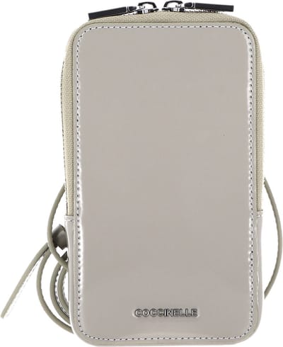 COCCINELLE Leren Telefoontasje Flor Shiny Hi-Tech Phone Bag Gelso Beige