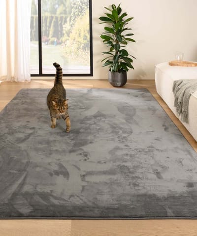 Zacht vloerkleed - Plush grijs 60x110