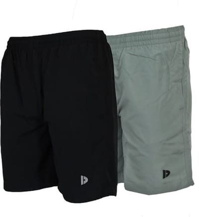 2-Pack Donnay - Micro Fibre Short (Ian) - Sportbroek - Heren - Black/Jungle green (549) - maat S