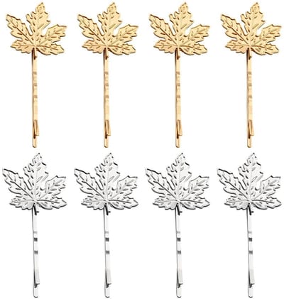 Dailygoods- Haarclip 8 Stuks - Boho Esdoornblad - Vintage Haarspelden - Metalen Blad - Bruidshaar Accessoires - Feest/Festival Decoratie - Haarspeld