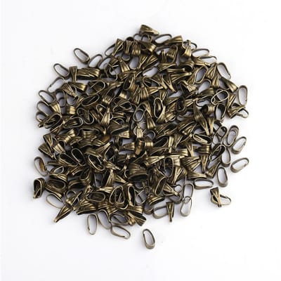300 stuks / Zak Hanger Connector Knijpklemmen Sluitingen Klik Sieraden Bevindingen Legering Oogjes (Bronzen) gray