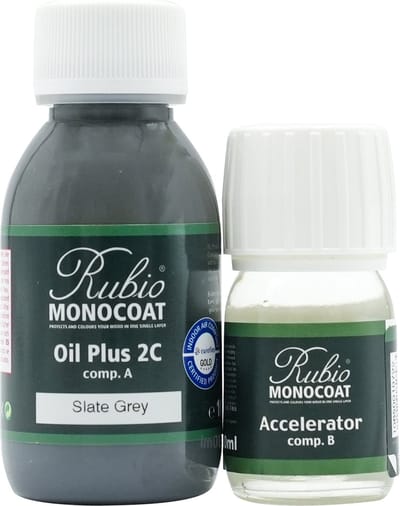 Rubio Monocoat Oil Plus 2C - Ecologische Houtolie in 1 Laag voor Binnenshuis - Slate Grey, 130 ml