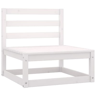 vidaXL - 2-delige - Loungeset - met - kussens - massief - grenenhout - wit