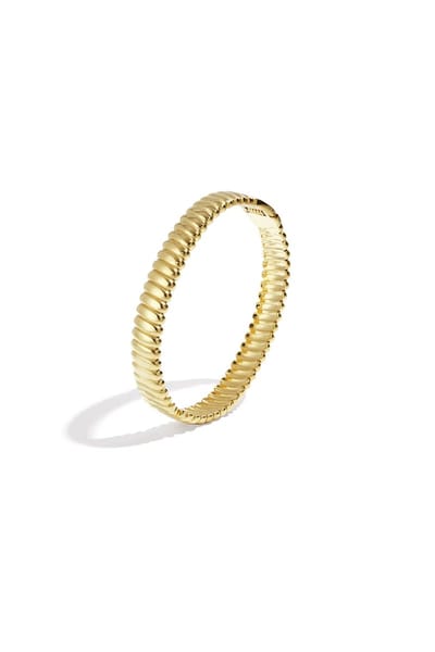 Goudlief Chunky Gestreepte Bangle - Roestvrij staal - Verkleurt niet - Goudlief.nl