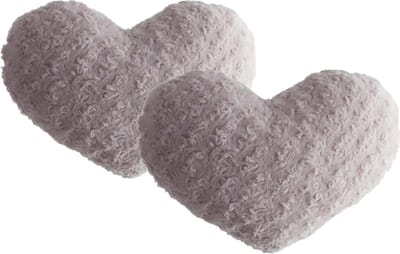2x stuks pluche kussens hart oud roze - 28 x 36 cm - Sierkussens voor binnen