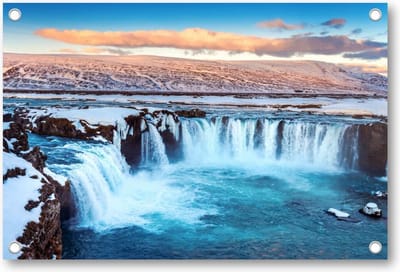 Godafoss waterval - IJsland - Tuinposter 90x60 - Wanddecoratie - Natuur - Landschap