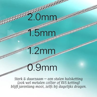 Aramat Jewels | Halskettingen | Zilverkleurige Slangenketting RVS – Ronde Snake Chain Dames Staal | 1.2mm / 75cm |75cm | | Staal | Volwassenen | Verkleurd niet
