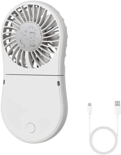 Handventilator - USB ventilator - Draagbare handventilator - Miniventilator - Opvouwbare koelventilator - 4 windsnelheden - Draagbare ventilator voor buiten, op de camping en op kantoor aan huis - 7,3 x 3 x 14,6 cm - Wit