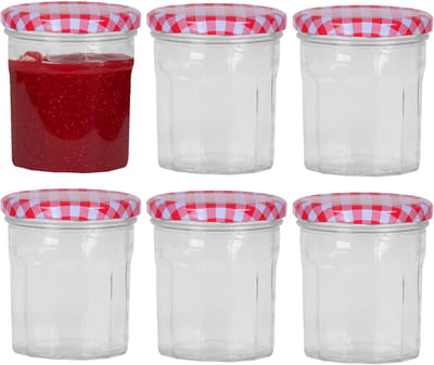 Urban Living Set van 6x weckpotten/inmaakpotten - 300 ml - met draaideksel - glas - Weckpotten - Inmaakpotten