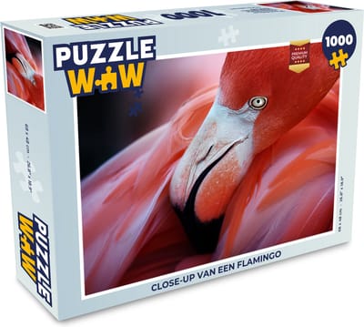 Puzzel Close-up van een flamingo - Legpuzzel - Puzzel 1000 stukjes volwassenen