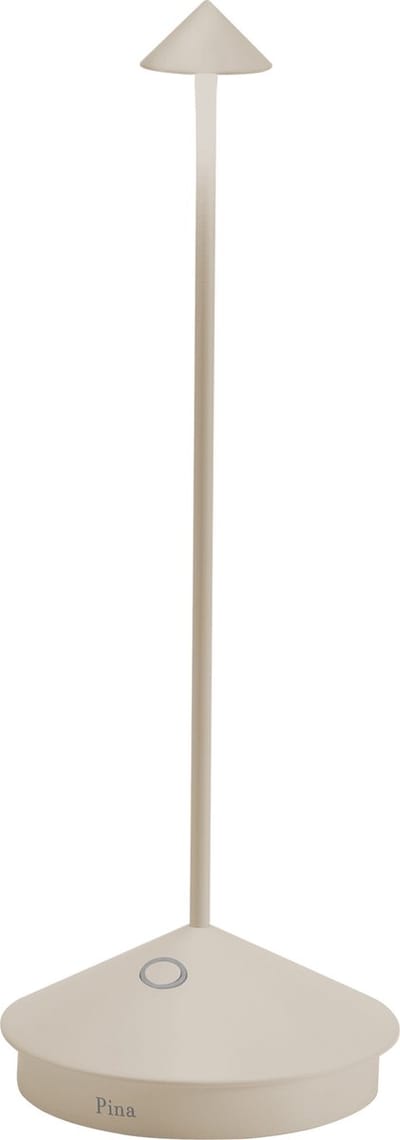 Zafferano Pina Tafellamp - Oplaadbare Buitenlamp Crème - Spatwaterdicht (IP54) - Bureaulamp Snoerloos - Dimbare LED Lamp - Draadloos Oplaadstation - Terraslamp - USB Oplaadbaar - 29 cm