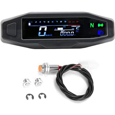 Motortoerentalmeter Digitale snelheidsmeter Kilometerteller Elektrische injectie Carburateur Instrument Draai with cable zwart