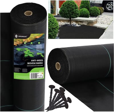 Springos Worteldoek - Anti -Onkruid - Beschermfolie - 135g - 1,1X50 M - Zwart