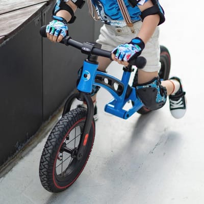 Deluxe Micro Balance Bike Loopfiets voor Peuters - Zwart-Blauw