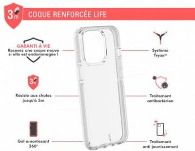 Force Case, Hoesje geschikt voor iPhone 13 Pro - LIFE Versterkt, Transparant