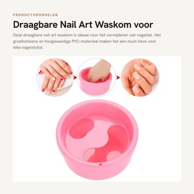 Dailygoods- Nagellakremover Draagbare Waskom - Groefontwerp - Hoogwaardig PVC - Comfortabel in Gebruik - Versterkt Verzachtende Cutin - Dubbel Gebruik - Nagelweekkom