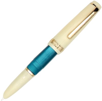 Dailygoods - Gullor Mini Vulpen Gouden Trim, Acryl Pocket Pen, Donkerblauw, Verborgen Extra Fijne Penpunt (0,38 mm)