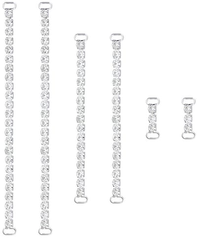 Allecto - Bikini connector - Strass decoratie - Zilver - Zwemkleding accessoires - 6 stuks - Uniseks volwassenen