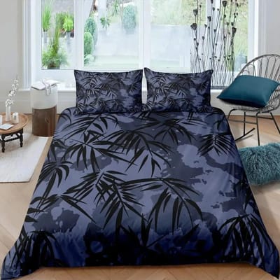 Bamboe Dekbedovertrek Set Bamboe Takken Beddengoed Set Boom Print Dekbedovertrek Luxe Retro Bloemenstijl Dekbedovertrek Queen Size 200X230cm-3pcs