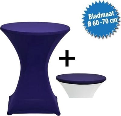 Cover Up Statafelrok Stretch - Ø60-70cm - Incl. Topcover - Paars