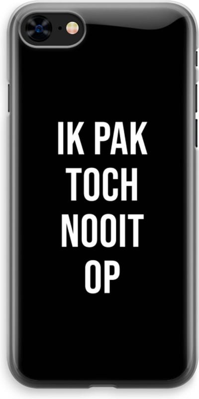 Case Company® - Hoesje geschikt voor iPhone 8 hoesje - Ik pak nooit op - Zwart - Soft Cover Telefoonhoesje - Bescherming aan alle Kanten en Schermrand