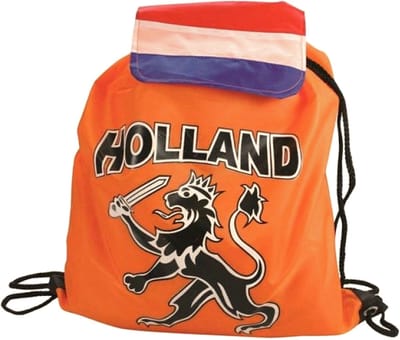 Gymtas - Rugtas - Zwemtas - Holland Met Leeuw - 40 x 37 cm - Oranje