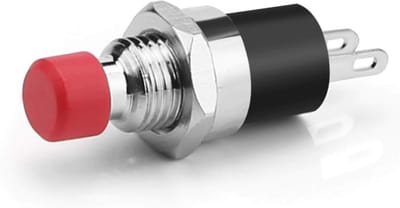 Inbouw micro drukknop schakelaar 12V 2A 2-pins rood set van 4 stuks