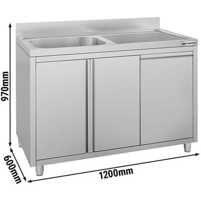 GGM Gastro Spülschrank ECO - 1200x600mm - mit Abfallbehälter & 1 Becken links
