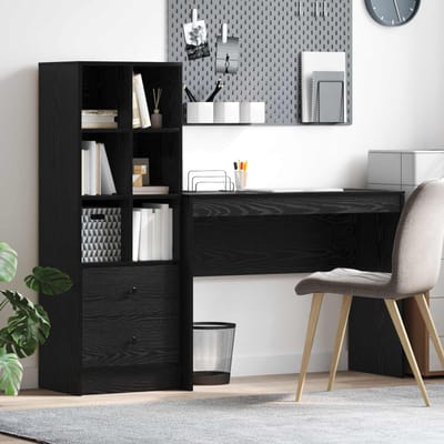 vidaXL - Bureau - Zwart - Eiken - 145,5 - x - 40 - x - 127 - cm - 2 - st