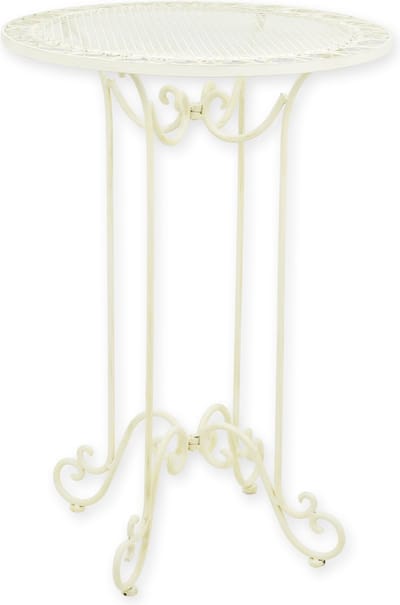 Bartafel staand model van metaal – witte ronde bar tafel met industrieel design – stevige hoge tafel voor binnen en buitengebruik – Ø70 cm, 101 cm hoog