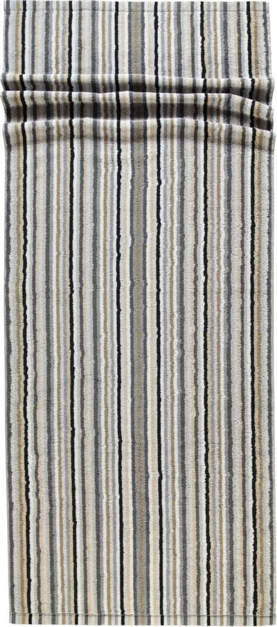 Cawo Lifestyle Streifen Saunahanddoek - Kiezelsteen 70x180