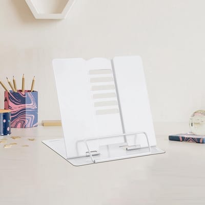 MTTproducts- Boekenstandaard Verstelbaar - Opvouwbare Documenthouder - Stevige Boekensteun - Voor Kookboeken/Schoolboeken - Lichtgewicht - Compact 15x15,5 cm - Boeksteun
