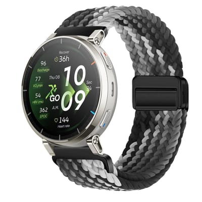Dailygoods- Horlogeband 22 mm - Nylon - Magnetische Gesp - Compatibel met Amazfit Active 3/T-Rex 3 Pro - Reservearmband - Voor Heren/Dames - Armband