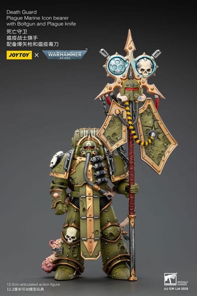 Joy Toy (CN) Warhammer 40,000 Action Figure Death Guard Plague Marine Icon bearer met Boltgun and Plague knife 12 cm Action Figuur