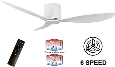 Casa Living Plafondventilator - Plafondlamp - Stille Ventilator - Led Verlichting - Inclusief Afstandbediening - Wit - 105CM