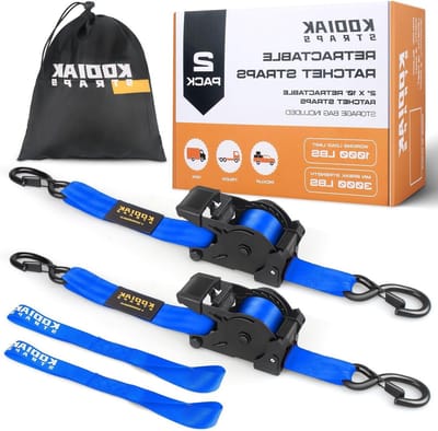 Automatische spanbanden - Sjorbanden ratel - Lading zekeren - Zelfoprollend mechanisme - 3 meter 50mm - Blauw