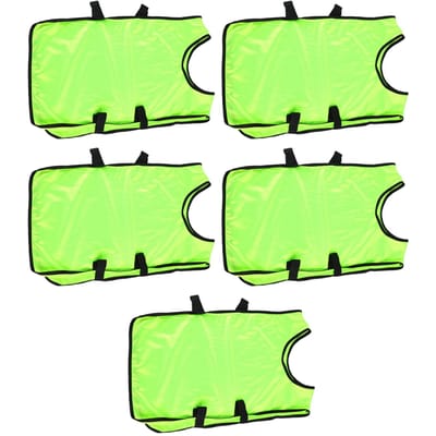 5 STKS Kinderen Trainingshesjes Mouwloos Oefenhesjes Ronde Hals Team Tanktop voor Voetbal Sport Fluorescerend Groen fluorescerende groene kleur