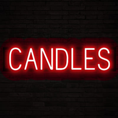 CANDLES - Lichtreclame Neon LED bord verlicht | SpellBrite | 70,59 x 16 cm | 6 Dimstanden & 8 Lichtanimaties | Reclamebord neon verlichting