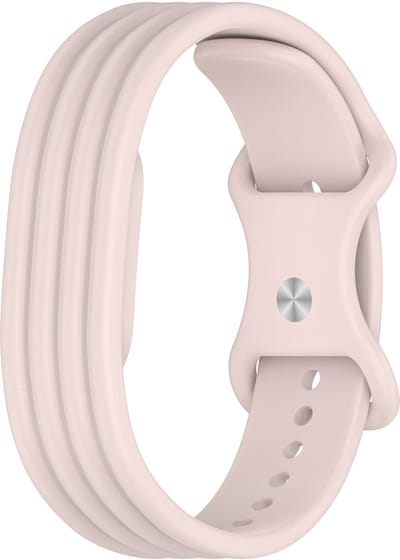 Stravo Zacht Siliconen Sport Bandje – Geschikt voor Fitbit Air – Comfortabele Horlogeband met Pin-and-Tuck Sluiting – Roze