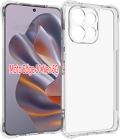 MobyDefend Hoesje - Geschikt voor Motorola Edge 50 Neo / Edge 60 Neo - Transparante Shockproof TPU Backcover - Verstevigde Hoeken - Volledig Doorzichtig