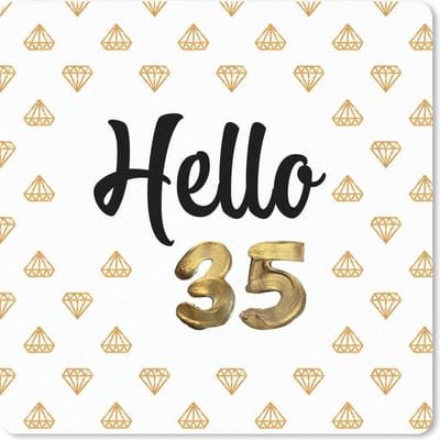 Muismat 20x20 cm - Mousepad Jubileum - Diamant - 35 jaar - Muismatten