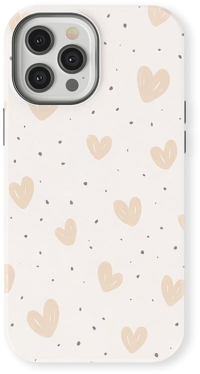 Tough Hoesje met Hartjes geschikt voor iPhone 12 Pro | Little Love Tough Case Geschikt voor Mag | Hartjes Print Backcover geschikt voor iPhone 12 Pro Calm Hearts