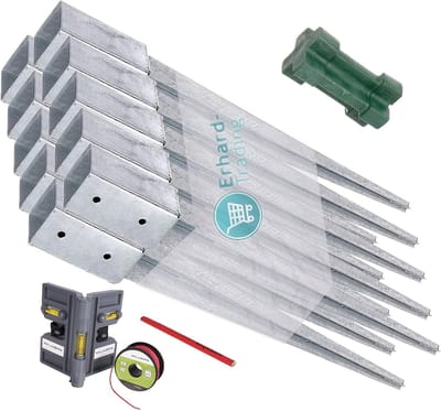 Paalhulzen Set - Bodemhulzen Palen - Omheining Plaatsen - Vierkante Vorm - 101x101mm 900mm - Grijs