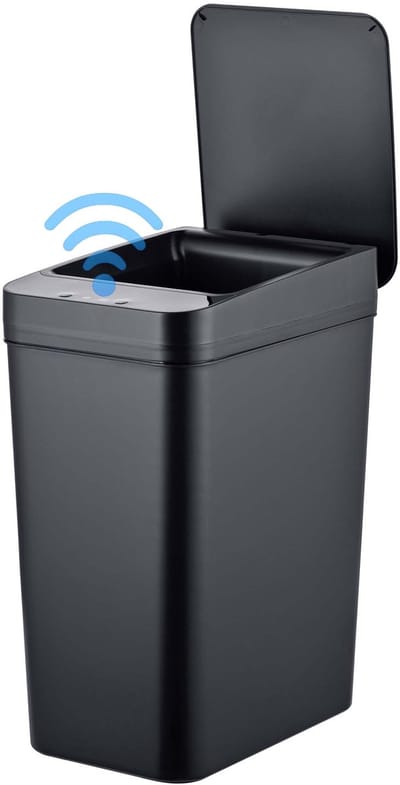 Prullenbak met sensor - 9 l - vuilniszakhouder - zwart