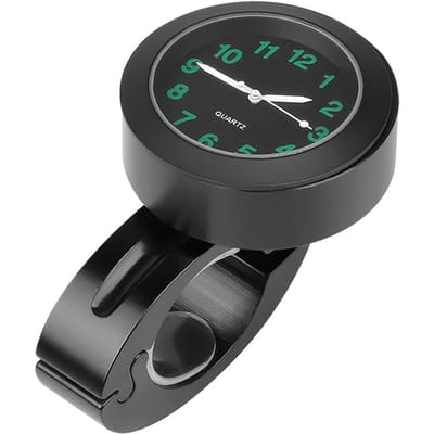 22-25 mm universele motorfiets stuurklok waterdichte nachtzichtklokken horloge wijzerplaat fietsklok black